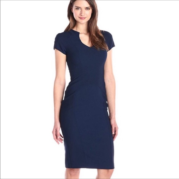 Black Halo Dresses & Skirts - Black Halo Navy Blue Sheath Dress